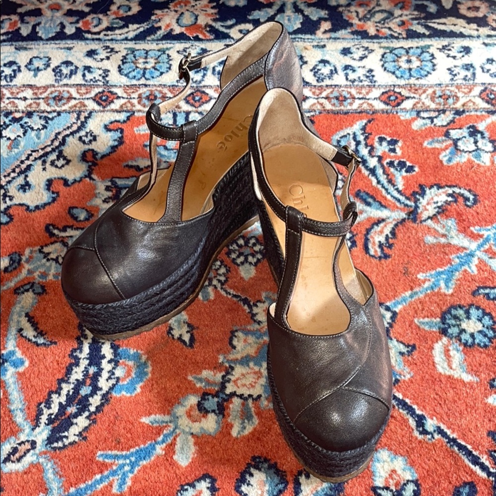 Chloe Black Platform Shoes